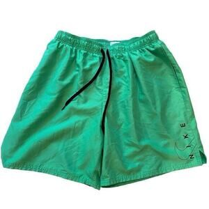 Nike Men's‎ Drawstring Swim Shorts Trunks Bright Neon Green with Black Logo
